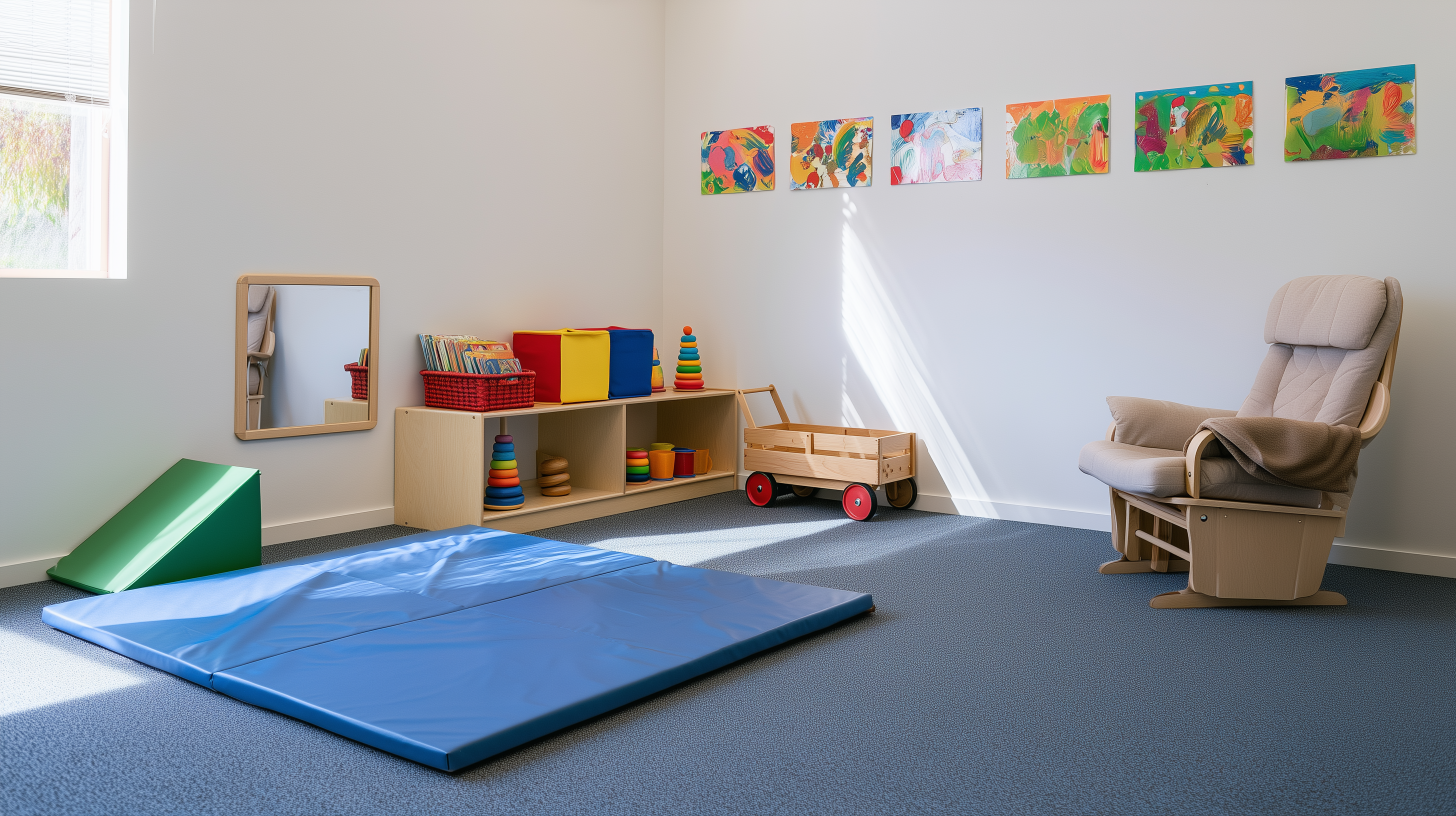 A preschool classroom, softly out of focus